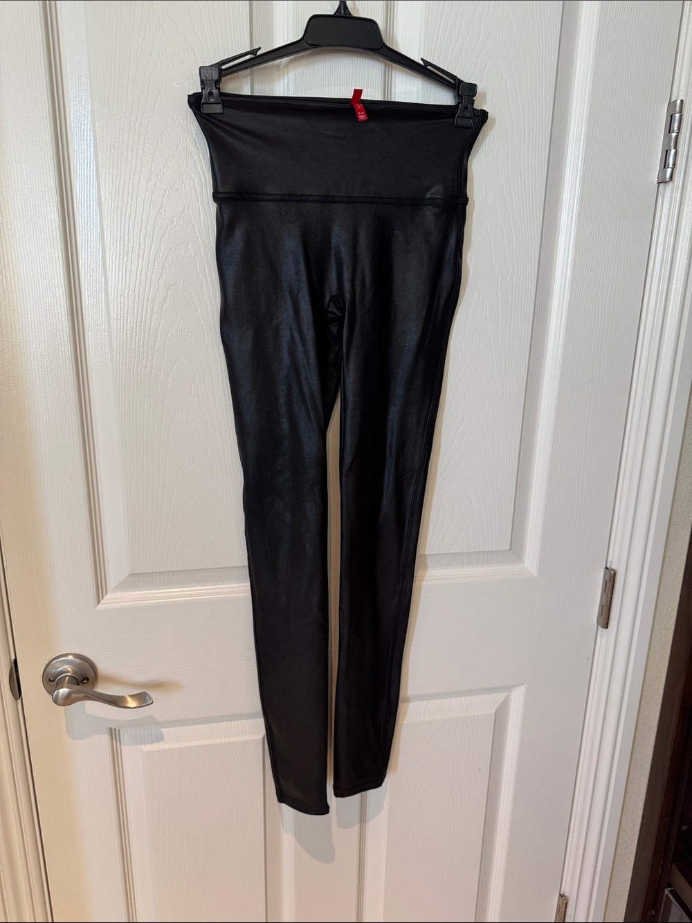 SPANX size sm Black Faux Leather-Look High Waist Leggings
